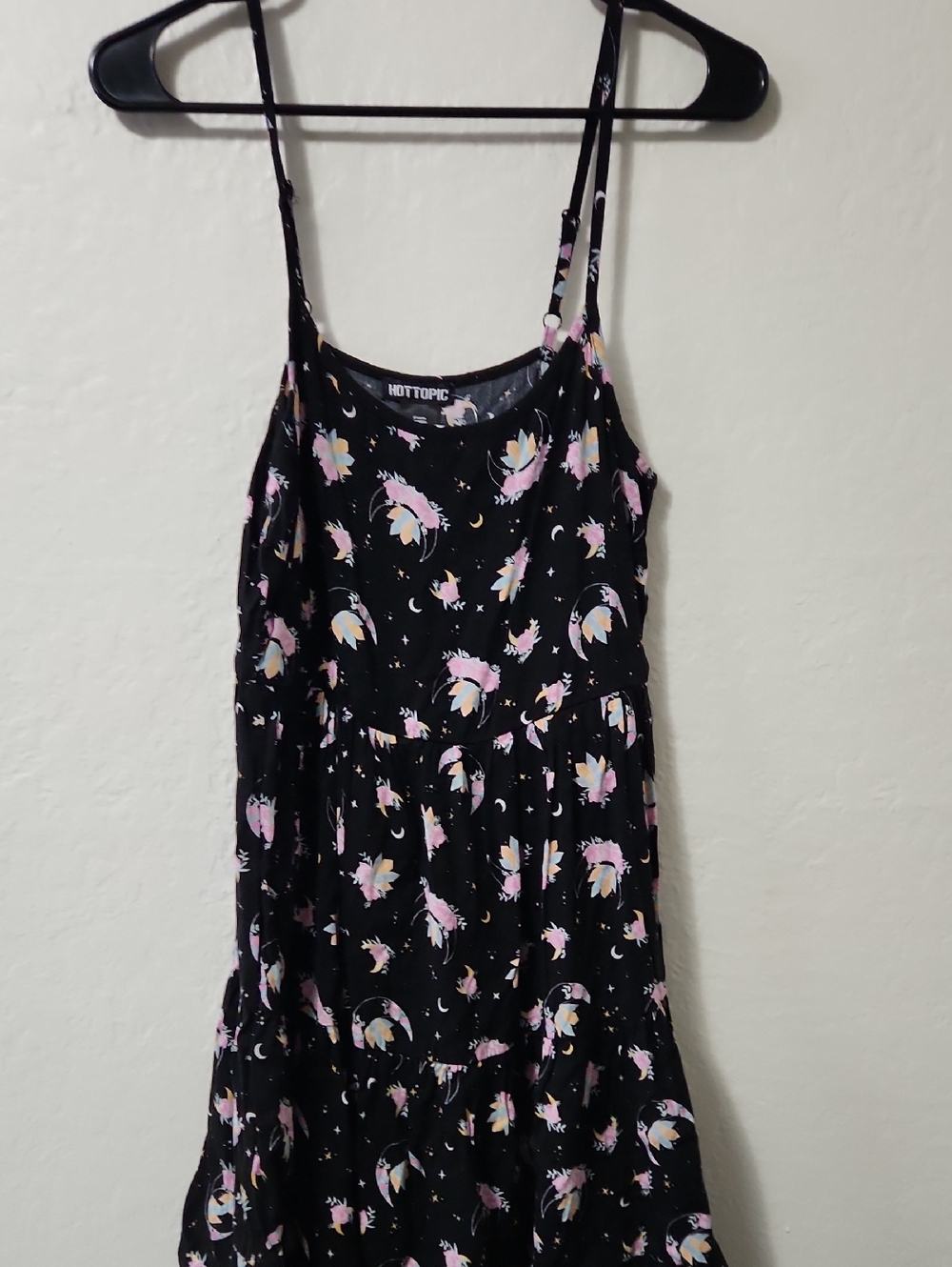 Hot Topic Black Spaghetti Strap Celestial Dress 🌙